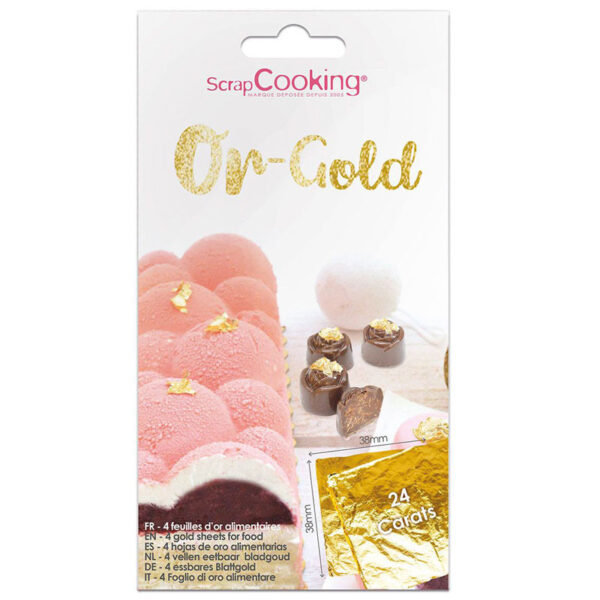 4 Ätbara Guldblad 24 karat - ScrapCooking