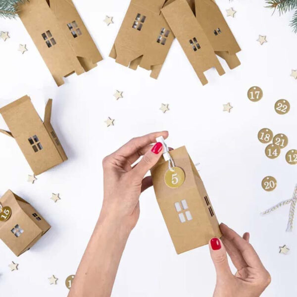 Adventskalender Vinterby, natur - DIY