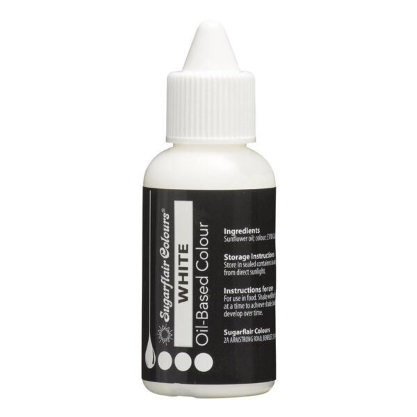 Ätbar färg oljebaserad, vit, 30 ml - Sugarflair