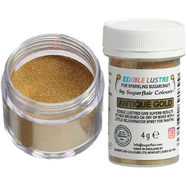Ätbart glitterpulver, mörk guld - Sugarflair