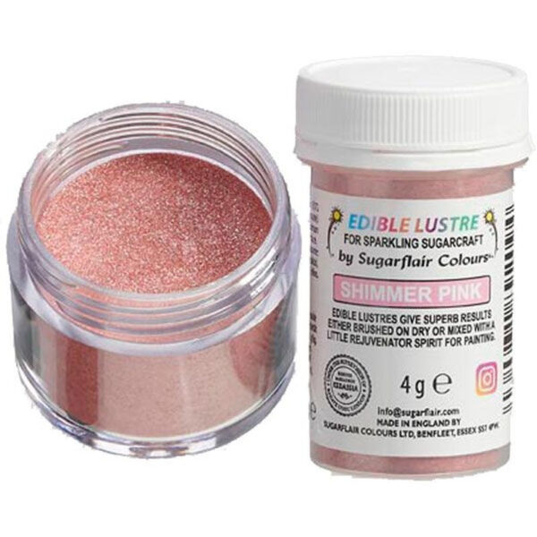 Ätbart glitterpulver, rosa skimmer - Sugarflair