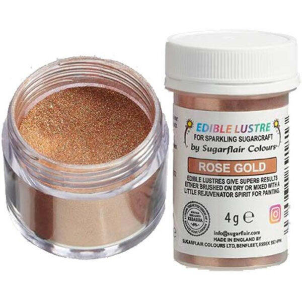 Ätbart glitterpulver, roséguld - Sugarflair
