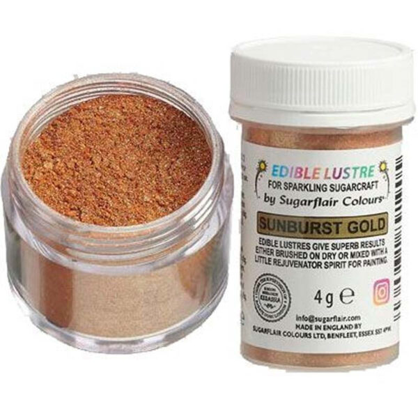 Ätbart glitterpulver, sunburst gold - Sugarflair