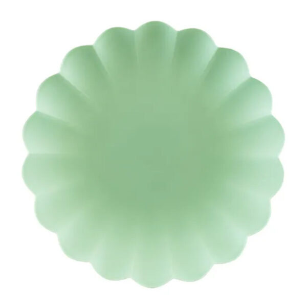 Återanvändbar tallrik, grön, 4-pack - PartyDeco