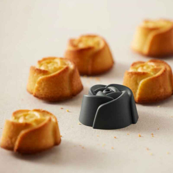 Muffinsformar ros i silkon, 6 st - Blomsterbergs