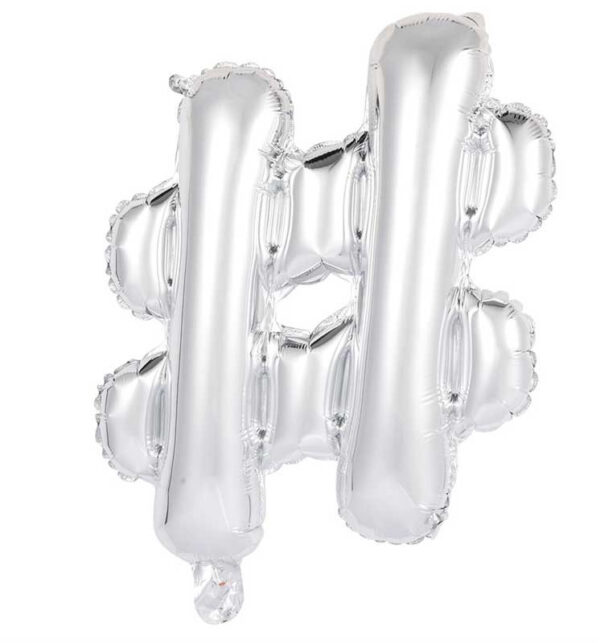 Ballong hashtag silver 41 cm