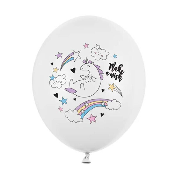 Ballonger Enhörning, Make a wish, 30 cm, 50-pack - PartyDeco