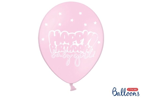 Ballonger Happy Birthday Baby Girl, rosa - PartyDeco