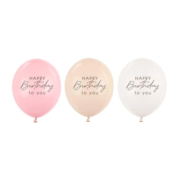 Ballonger Happy Birthday, Rosa mix, 50-pack - PartyDeco
