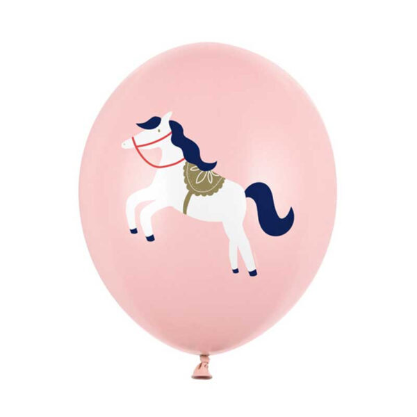 Ballonger Little Horse, pastellrosa, 6-pack - PartyDeco