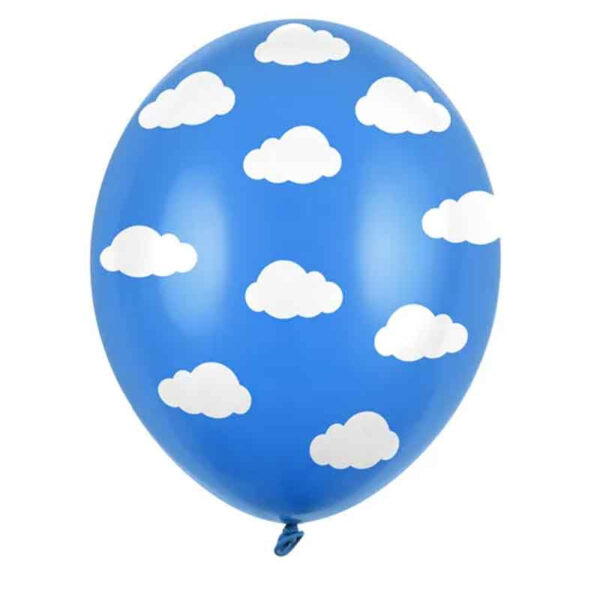 Ballonger Moln blå & vit, 30 cm, 50-pack - PartyDeco