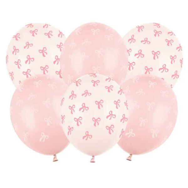 Ballonger Rosetter rosa, 6-pack - PartyDeco