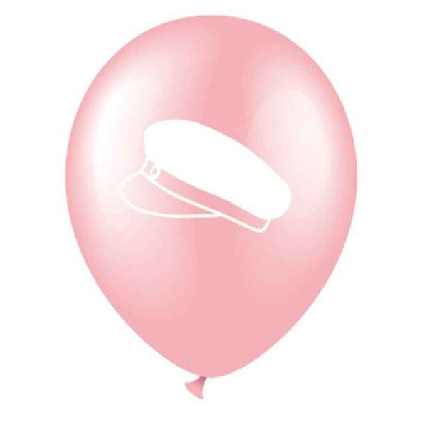 Ballonger studentmössa, rosa, 30 cm, 6-pack