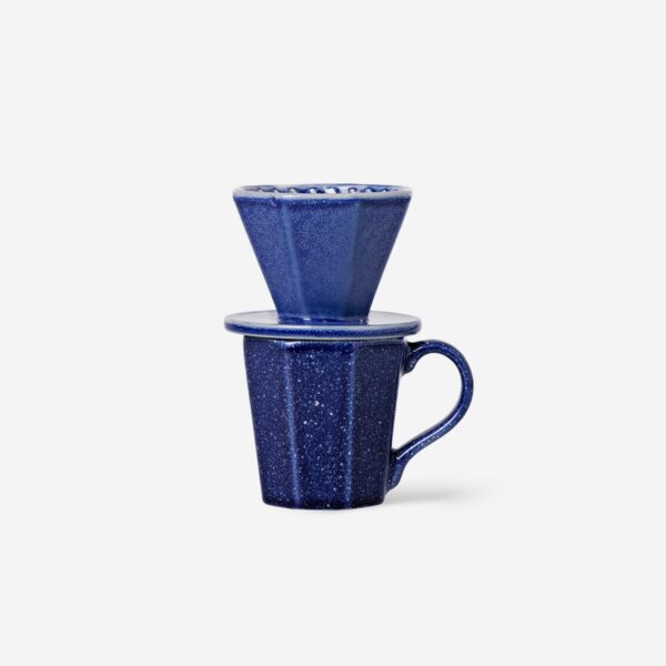Blå mugg med kaffedropp - 2 st