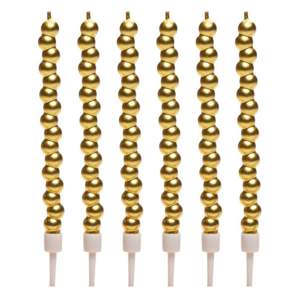 Bubbliga tårtljus 14 cm, guld - Dekora