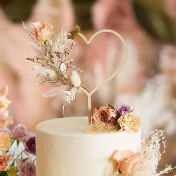 Cake Topper hjärta i trä - PartyDeco