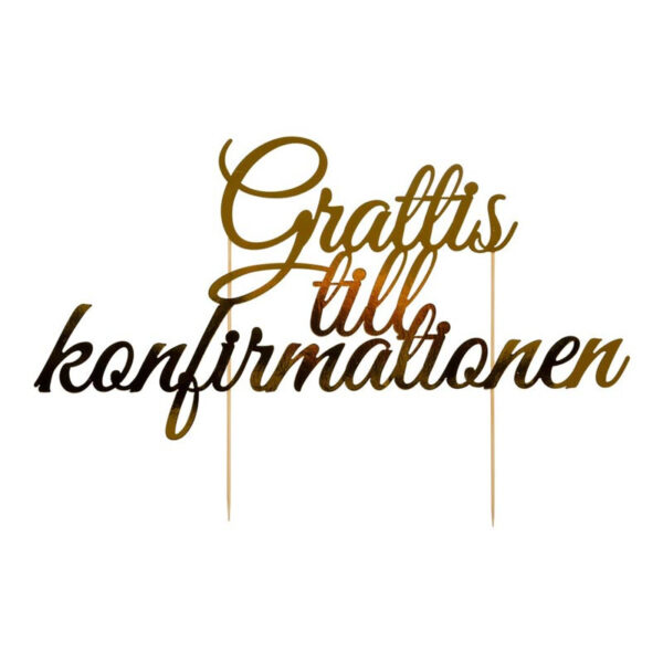 Cake topper i guld, Grattis till konfirmationen