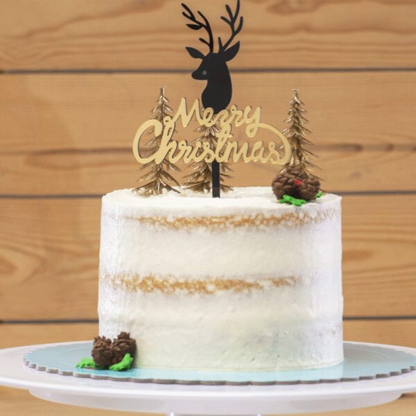 Cake topper Julmotiv, guld