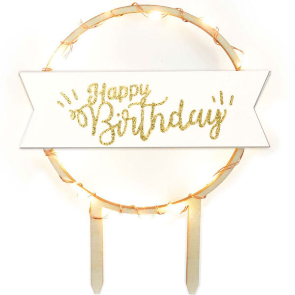 Cake Topper, LED Happy Birthday - ScrapCooking