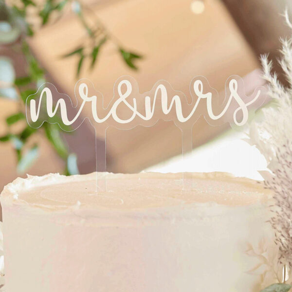 Cake topper "mr & mrs", akryl