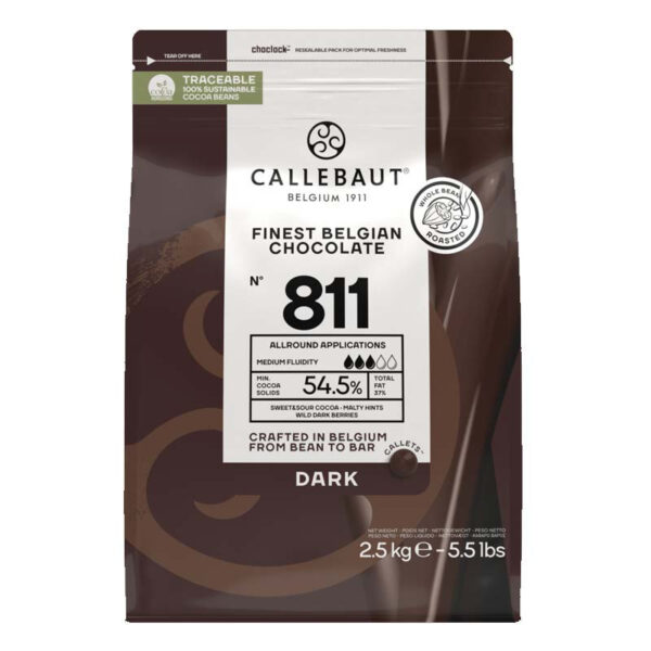 Belgisk Mörk Choklad 811, 2,5 kg - Callebaut