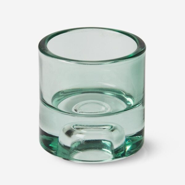 Ljusstake i grönt glas