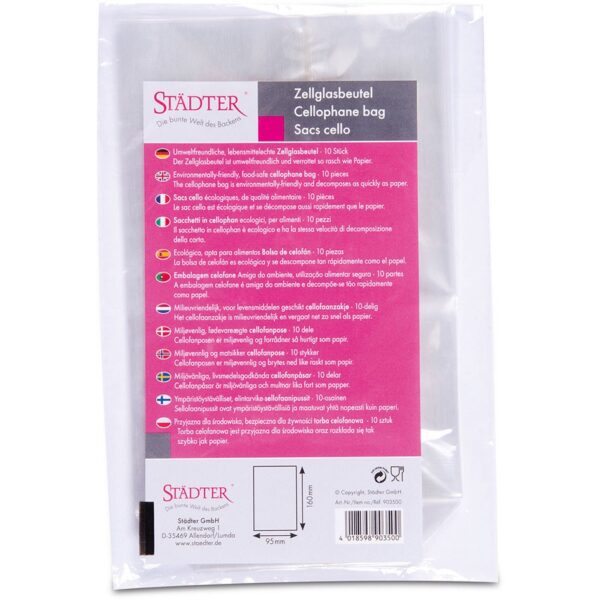 Påsar i cellofan 16 x 9,5 cm, 10-pack - Städter