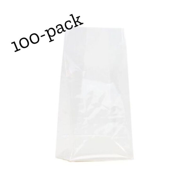 Cellofanpåsar med botten 100-pack - 14 x 7 x 27 cm