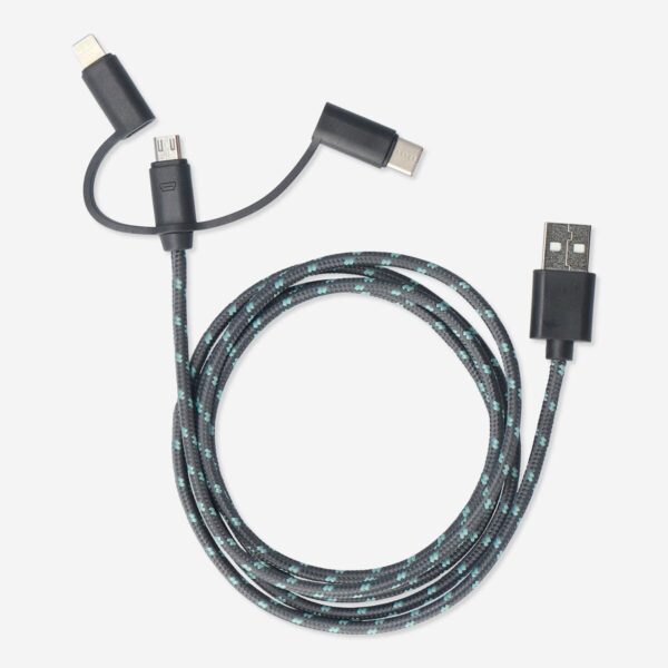 Laddningskabel. För USB-C, Micro USB och lightning