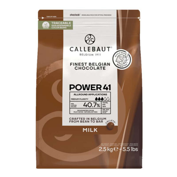 Chokladknappar Mjölkchoklad Power 41, 2,5 kg - Callebaut