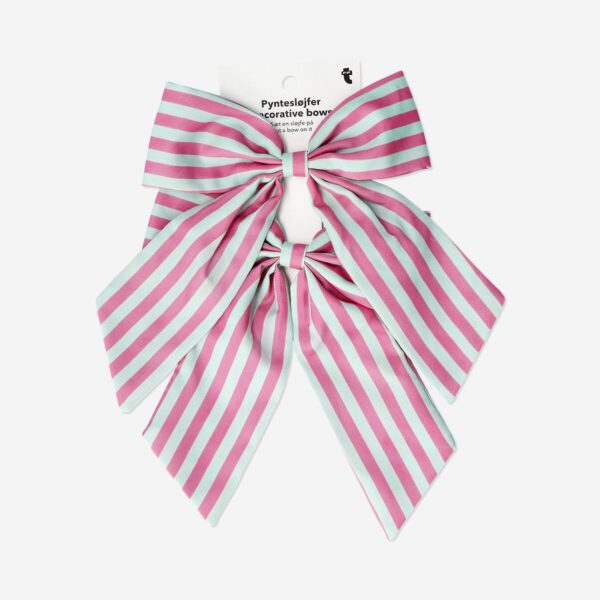 Dekorationsclipbågar med rosa ränder - 2 st