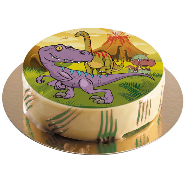 Dinosaurie tårtoblat Ø20 cm, sockerfri