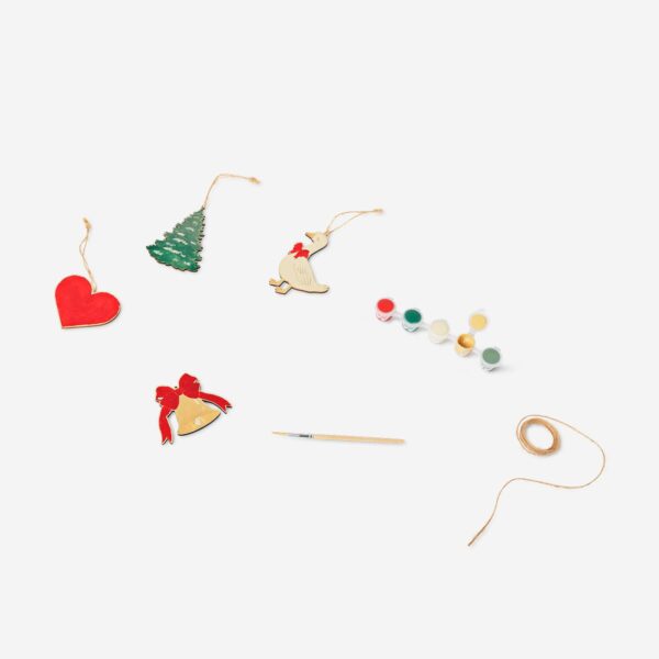 Juldekorationer i trä, DIY - 5 st