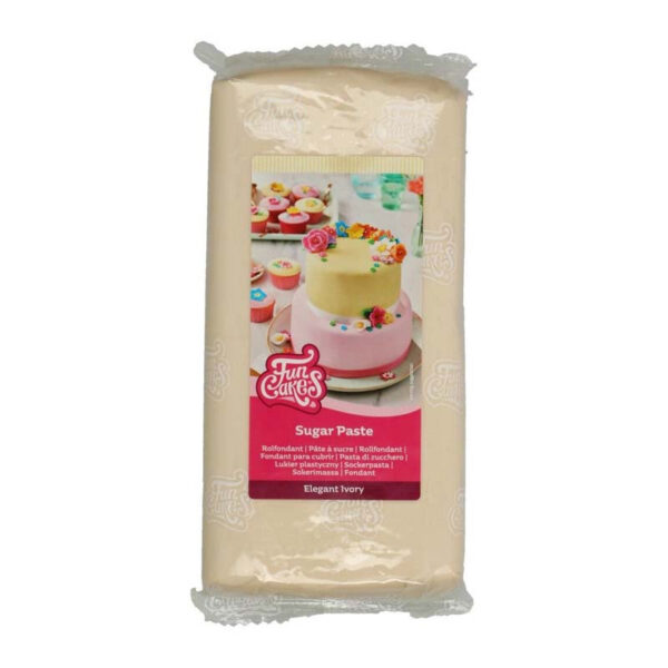 Elfenbensvit Sockerpasta 1 kg, Elegant Ivory - FunCakes
