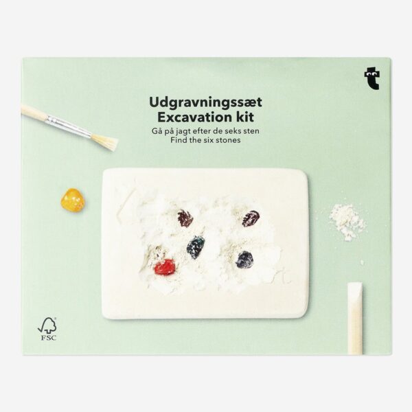 Utgrävningssats. Hitta de sex stenarna