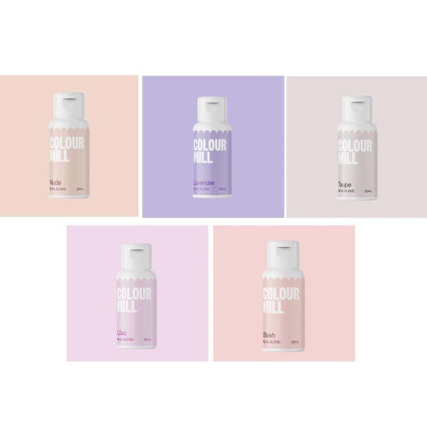 Färgpaket Ljusa nyanser, oljebaserade ätbara färger - Colour Mill