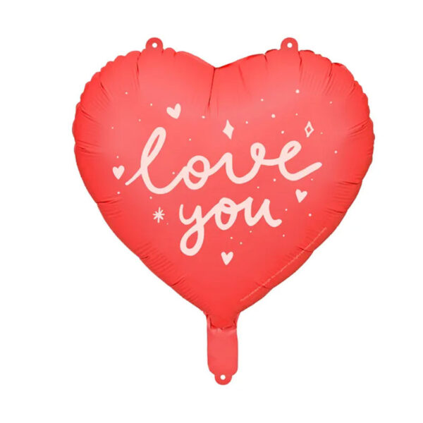 Folieballong hjärta, love you - PartyDeco