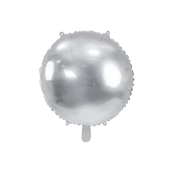 Folieballong Rund 44 cm, silver - PartyDeco