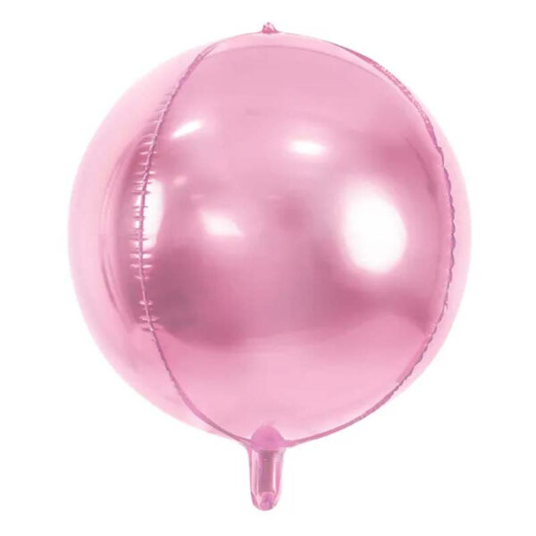 Folieballong Rund, ljusrosa - PartyDeco