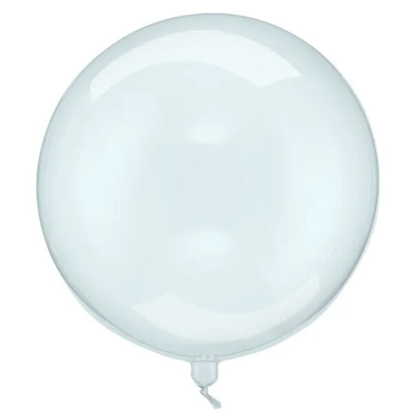 Genomskinlig stor ballong blå, 40 cm - PartyDeco