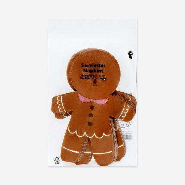 Servetter med pepparkaksgubbe - 16 st