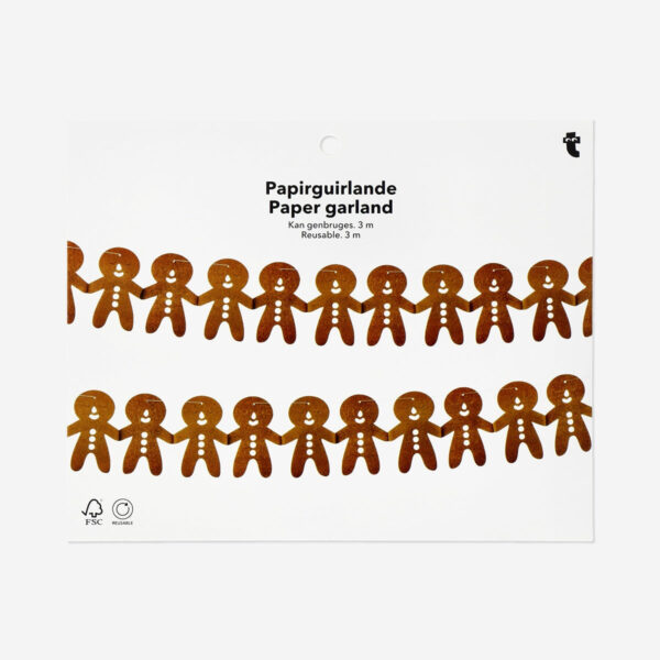 Pepparkaksmänniskor Pappersgirlang - 300 cm