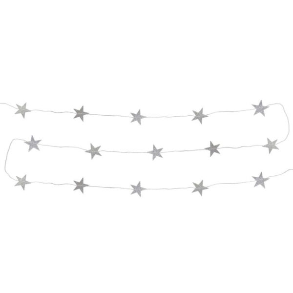 Girlang Stjärnor, silverglitter