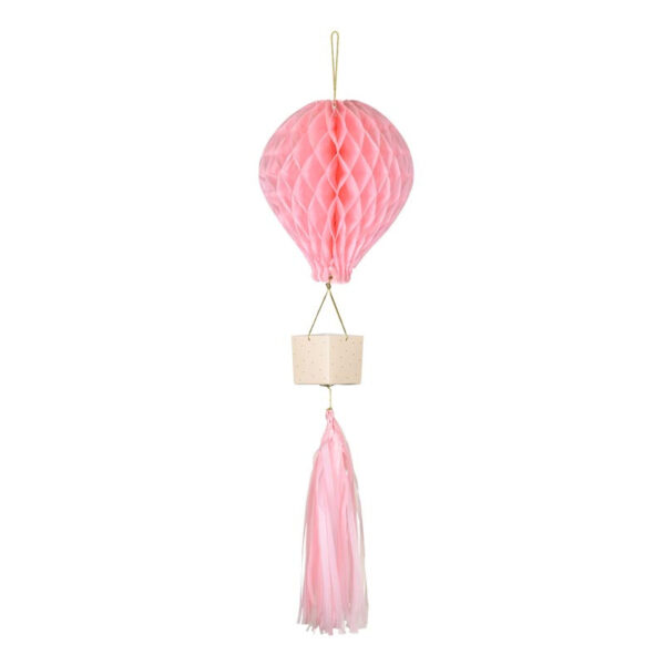 Hängande dekoration rosa luftballong, honeycomb