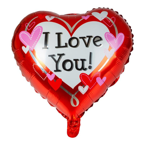 Hjärtformad folieballong - I Love You