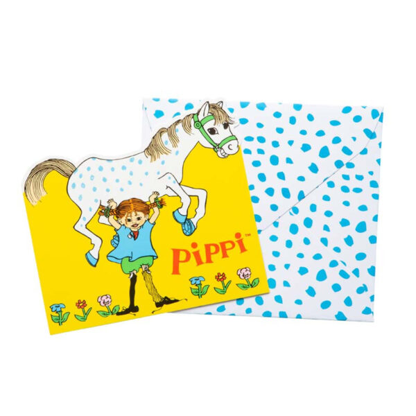 Inbjudningskort till Pippi kalas, 8-pack