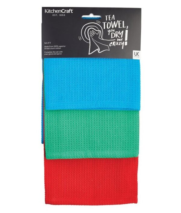 Kökshandduk Waffle Weave Mix, 3 st - KitchenCraft