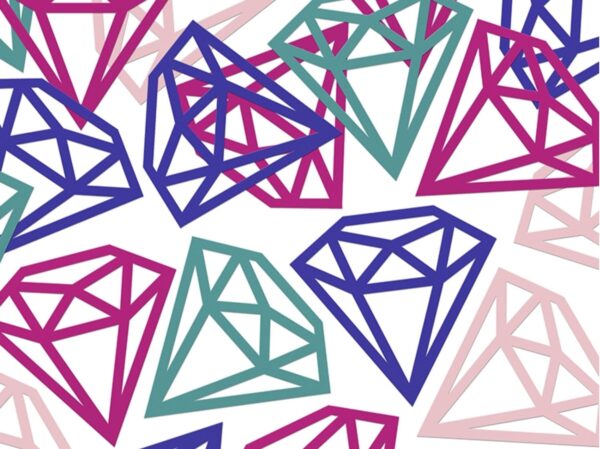 Konfetti Diamanter, blandade färger - PartyDeco