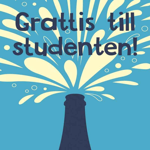 Kort mini, Grattis till studenten med flaska!
