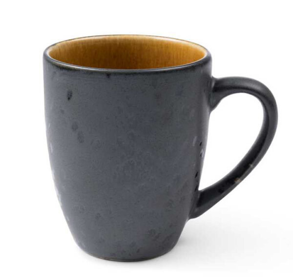 Mugg Ø8 cm, svart/amber - BITZ